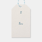 Kerstbomen in kleurrijke sneeuw cadeaulabel (Achterkant)