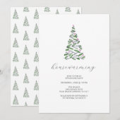 Kerstbomen in landelijke stijl Housewarmingfeest  Kaart (Voorkant / Achterkant)