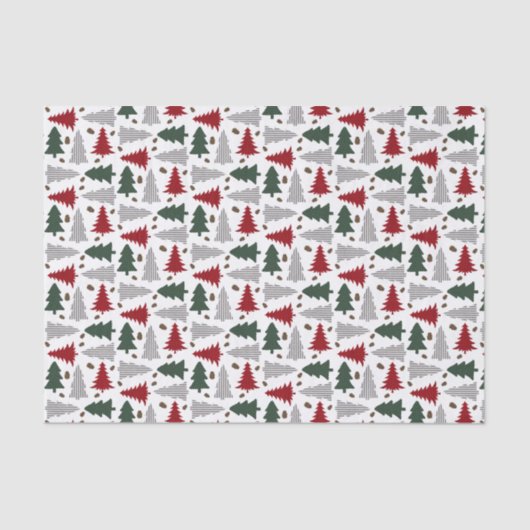 Kerstbomen in landelijke stijl tissuepapier (Voorkant)