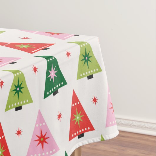 Kerstbomen in mid-century mod-stijl tafelkleed (Voorbeeld)