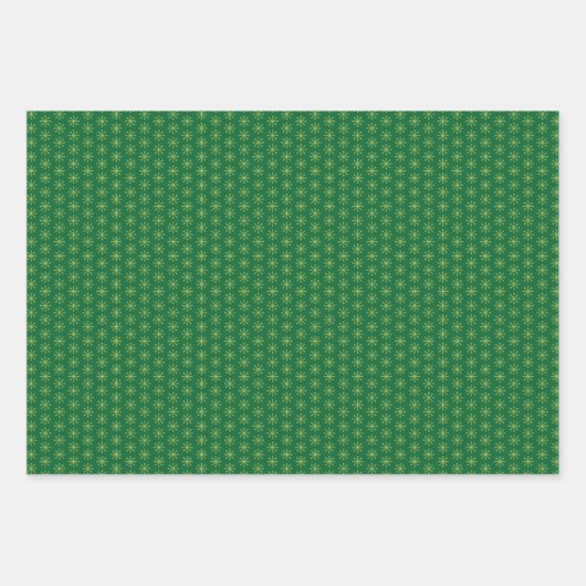 Kerstbomen in Midden-Eeuwse stijl Groen en Rood Inpakpapier Vel (Voorkant 2)