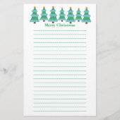 kerstbomen in Pointillism Lined Stationery Briefpapier (Voorkant)