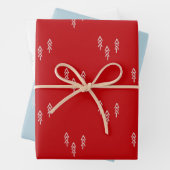 Kerstbomen in rood en wit blauw inpakpapier vel (In situ)