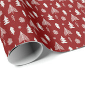 Kerstbomen in rood en wit cadeaupapier (Rol Hoek)