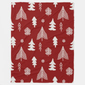 Kerstbomen in rood en wit fleece deken (Voorkant)