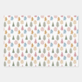 kerstbomen in roze, groen en Oranje Inpakpapier Vel (Voorkant 3)