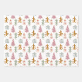 kerstbomen in roze, groen en Oranje Inpakpapier Vel (Voorkant 2)