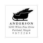 Kerstbomen in Sleigh Retouradres Zelfinktende Stempel (Design)