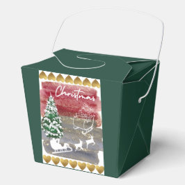 Kerstbomen in vintage stijl bedankdoosjes