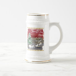 Kerstbomen in vintage stijl bierpul