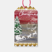 Kerstbomen in vintage stijl cadeaulabel (Voorkant)