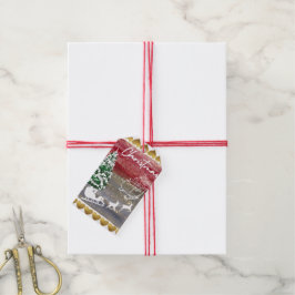 Kerstbomen in vintage stijl cadeaulabel