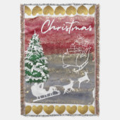 Kerstbomen in vintage stijl deken (Voorkant Verticaal)
