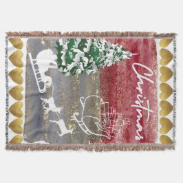 Kerstbomen in vintage stijl deken