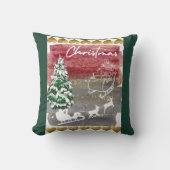 Kerstbomen in vintage stijl kussen (Voorkant)