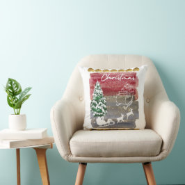 Kerstbomen in vintage stijl kussen