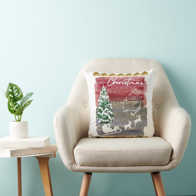 Kerstbomen in vintage stijl  kussen (Stoel)