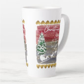 Kerstbomen in vintage stijl latte mok (Rechterhoek)