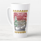 Kerstbomen in vintage stijl latte mok (Linkerhoek)