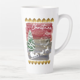 Kerstbomen in vintage stijl latte mok
