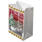 Kerstbomen in vintage stijl  medium cadeauzakje (Voorkant Gekanteld)