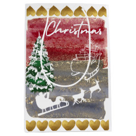 Kerstbomen in vintage stijl medium cadeauzakje