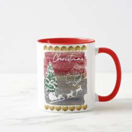 Kerstbomen in vintage stijl mok