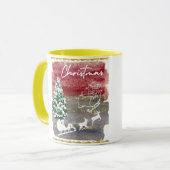Kerstbomen in vintage stijl mok (Voorkant links)