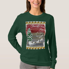Kerstbomen in vintage stijl t-shirt