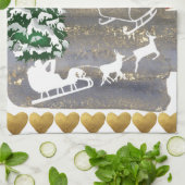 Kerstbomen in vintage stijl theedoek (Gevouwen)