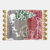 Kerstbomen in vintage stijl theedoek (Horizontaal)