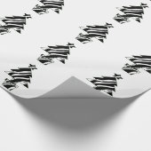 kerstbomen in Zebra Print Wrapping Paper Cadeaupapier (Hoek)