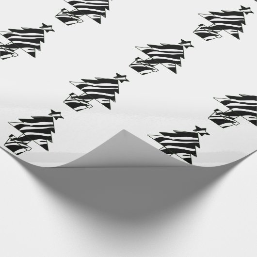 kerstbomen in Zebra Print Wrapping Paper Cadeaupapier (Hoek)