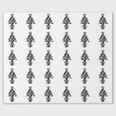 kerstbomen in Zebra Print Wrapping Paper Cadeaupapier (Vlak)