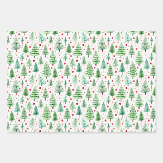 kerstbomen inpakpapier vel (Voorkant)