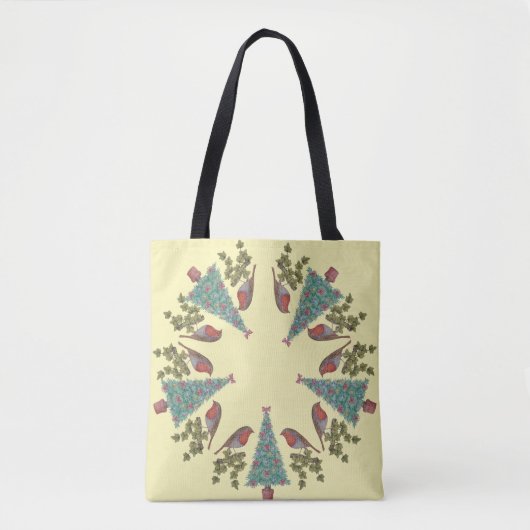 Kerstbomen Ivy en Robins voor Kerstmis Tote Bag (Voorkant)