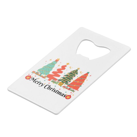 kerstbomen kerst creditkaart flessenopener (Voorkant Gekanteld)