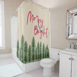 Kerstbomen Kerst Decoratie Merry And Bright Douchegordijn
