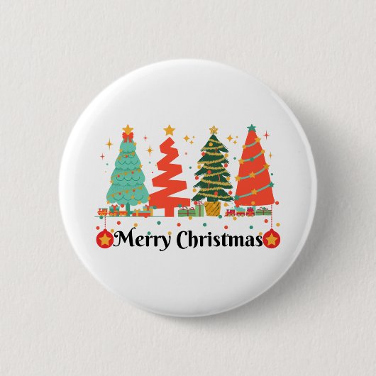 kerstbomen kerst ronde button 5,7 cm (Voorkant)