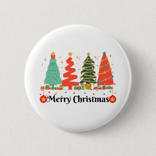kerstbomen kerst ronde button 5,7 cm