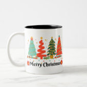 kerstbomen kerst tweekleurige koffiemok (Links)