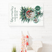 Kerstbomen kerstballen vorm twee foto's spandoek (Insitu)