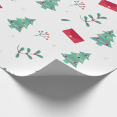 kerstbomen, kerstbomen en kerstfeestdagen cadeaupapier (Hoek)
