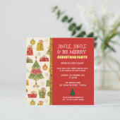 Kerstbomen & kerstcadeaus Uitnodiging Kerstfeest (Staand voorkant)