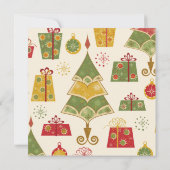 Kerstbomen & kerstcadeaus Uitnodiging Kerstfeest (Achterkant)