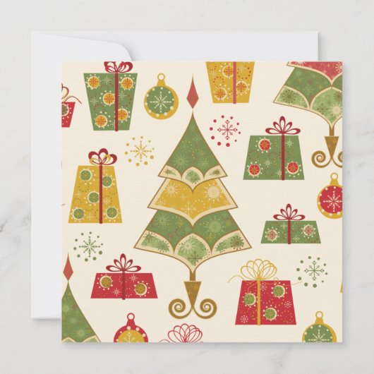 Kerstbomen & kerstcadeaus Uitnodiging Kerstfeest (Achterkant)