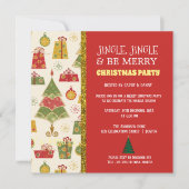 Kerstbomen & kerstcadeaus Uitnodiging Kerstfeest (Voorkant)