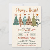 Kerstbomen Kerstfeest Merry and Bright Kaart (Voorkant)