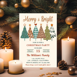 Kerstbomen Kerstfeest Merry and Bright Kaart