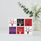 Kerstbomen kerstfeestdagen artistiek feestdagenkaart (Staand voorkant)